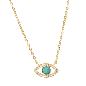 Collana con Ciondolo Occhio Turco di Alta Qualità, Charm con Zirconi e <span class=keywords><strong>Opale</strong></span> Blu, Vendita all'Ingrosso - Product Image 6