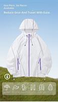 UPF50+ 자외선 차단 나일론 재킷, 조절 가능한 후드, 밑단 지퍼 포켓, 사이클링 아웃도어, 배색 스티칭, 경량 자외선 차단 코트
