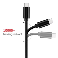 Cable de Carga Superrápida Tipo-C a Tipo-C de 60W 6A, 2m, con Cubierta de Nailon Trenzado de Alta Calidad para Teléfonos Móviles iPhone y Cámaras