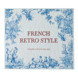 French Style Wood Pulp Cotton Dishcloth Rectangle Lint Free Kitchen Cleaning Cloth - Product Image 3