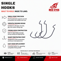 Échantillon Gratuit Hameçons Offset en Acier Carbone RED EYES pour la Pêche au Lure et en Eau Salée (Bar, Carpe, Truite) OEM