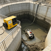 Robot de dragage à chenilles robuste avec profondeur de coupe réglable pour l'élimination des sédiments des canaux d'irrigation et la restauration du débit