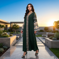 Abaya musulmane à faible MOQ, robe longue ample brodée de sequins, manches longues, caftan arabe décontracté pour femme, grandes tailles, toutes saisons