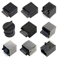 Connecteur de prise téléphonique femelle RJ11/RJ12 à angle gauche 6P6C 6P4C Connecteur Ethernet Type RJ45