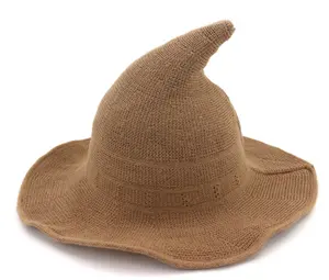 מצחיק crazy קרנבל כובעי מותאם אישית באיכות גבוהה ליל כל הקדושים מכשפה כובע צמר מוצק כובע נשים קוספליי קסם כובע