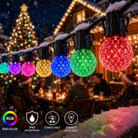 Lampu Hias Warna-warni Pintar dengan Kontrol Aplikasi dan Timer, 50 kaki, Bohlam S14 Anti Pecah untuk Pergola Halaman Belakang