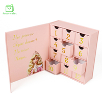 Boîtes cadeaux de luxe en forme de livre, personnalisées avec estampage à chaud doré et pelliculage brillant, boîtes surprises vides à compte à rebours DIY pour enfants, idéales pour les fêtes.