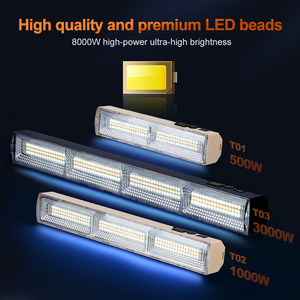 Lampe LED portable super lumineuse 1000W pour le travail et le camping, avec crochet magnétique, rechargeable, lampe de tente avec lampe torche intégrée - Product Image 4