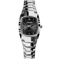 Nouveau femmes en acier inoxydable couleur carré Compact montre à Quartz étanche mince ceinture Simple verre trempé cadran à la mode alliage
