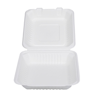Nouveau modèle de boîte à lunch à emporter biodégradable et jetable avec couvercle conteneur alimentaire compostable canne à sucre bagasse à clapet
