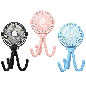 HOULI mini rechargeable hand led lamp with octopus baby stroller fan handheld shenzhen portable fans battery powered 5200mah