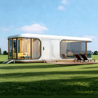 Capsule spatiale futuriste de 40 pieds, démontable, en forme de conteneur, pour appartement ou bureau extérieur – Design moderne, respirant et mobile