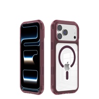 Coque de téléphone magnétique translucide pour iPhone 18 Pro, coque de protection anti-chute à quatre coins pour Apple 16/17, compatible avec les modèles 15, 14, 13