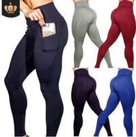 Nouveaux Leggings de Sport et Yoga Style Européen et Américain, en Spandex/Polyester, Anti-Transpiration, Taille Haute, Effet Push-Up