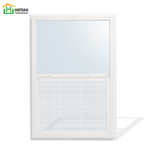 Fenêtre à guillotine <span class=keywords><strong>simple</strong></span> en PVC blanc de style américain avec cadre en vinyle et <span class=keywords><strong>vitrage</strong></span> clair - Product Image 4
