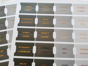 Onglets de Bible Dorés Gaufrés et Gravés, Étiquettes d'Index Stratifiées Fabriquées en Usine - Product Image 3