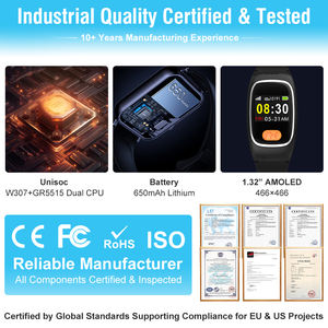 तापमान सेंसर के साथ वयस्कों के लिए 4 ग्राम आपातकालीन गिरावट डिटेक्टर तापमान सेंसर कोरा बुजुर्ग स्मार्टवॉच - Product Image 5