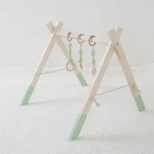 制造商价格天然山毛榉室内木制游戏健身房框架婴儿木制游戏玩具