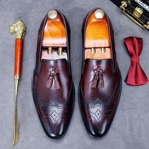 Genuine Cowhide Leather Business <b>Shoes</b>-Men's Formal Dress <b>Shoes</b> Gentleman's Slip-On Casual Tassel <b>Height</b> <b>Increasing</b> Autumn <b>Shoes</b> - Product Image 2