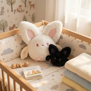 Peluche <span class=keywords><strong>de</strong></span> Murciélago Blanco y Negro <span class=keywords><strong>de</strong></span> Moda, Relleno <span class=keywords><strong>de</strong></span> Algodón PP, Decoración para Cuarto <span class=keywords><strong>de</strong></span> Bebé, Venta al por Mayor - Product Image 2