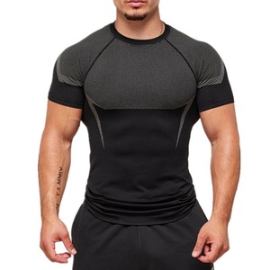 T-shirts sportifs pour hommes, coupe ajustée, respirants, tricotés, personnalisables ODM, pour le sport, la remise en forme, décontractés, fabrication de t-shirts sportifs - Product Image 2