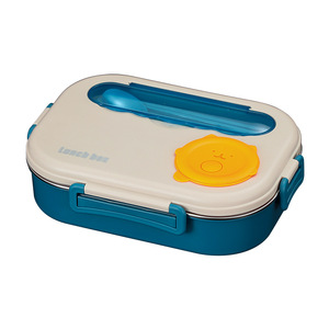 304 Stainless Steel <b>Lunch</b> <b>Box</b> With Soup Bowl Compartment Bento <b>Box</b> For Kids And Adults Rectangle Shape Plastic Lid Cartoon - Product Image 2