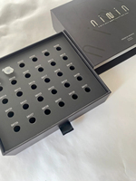 Boîte d'emballage haut de gamme pour capsules d'huiles essentielles de beauté, plan mensuel, film anti-rayures, boîte cadeau tiroir avec doublure en carton gris