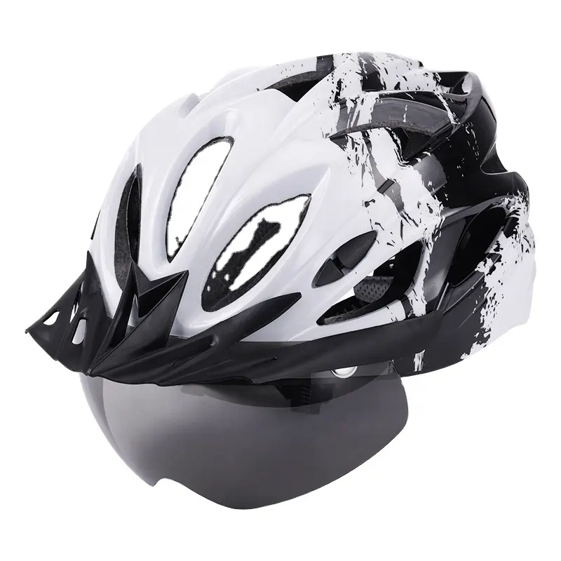 カスタム自転車バイクライディングスポーツプロテクションアダルトアウトドアレクリエーションサイクリングヘルメット、取り外し可能なサンバイザーバイクヘルメット付き
