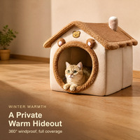 Lit pour animaux de compagnie 2-en-1 pliable moderne et robuste, type canapé et niche pour chats, pour chats et chiots de petite/moyenne taille, abri intérieur chaud pour chiens, lavable et amovible