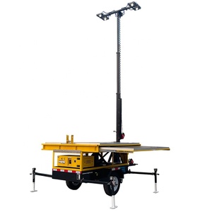 เสาไฟโซลาร์เซลล์ 4*390W 48V สตาร์ทอัตโนมัติ แบตเตอรี่ 2*50Ah LED 7M ใช้พลังงานจากเครื่องกำเนิดไฟฟ้า ราคาโรงงาน 4SLT400M8 เสาไฟโซลาร์เซลล์ LED - Product Image 1