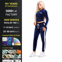 Ensemble de survêtement en velours doux 2 pièces pour femme 2026 – Veste de survêtement respirante et ajustée en velours élastique pour femme