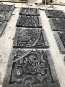 Antique Black Limestone Wall Cladding Carving