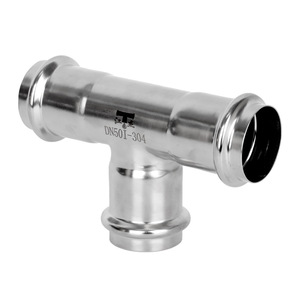 <span class=keywords><strong>Raccord</strong></span> en T à sertir à paroi mince en acier inoxydable 304 pour alimentation en eau, diamètre égal, connexion femelle DKV164, vente en gros pour l'ingénierie - Product Image 4