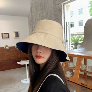 Reversible Wide Brim Bucket Hat For Women Breathable Double Layer Fashionable Spring Autumn Hiking Hat With Embroidery Letter - Product Image 2