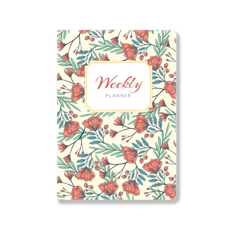 2023 A5 printing flower cute stationery customize paper logo day planner custom printing pages notebook cover
