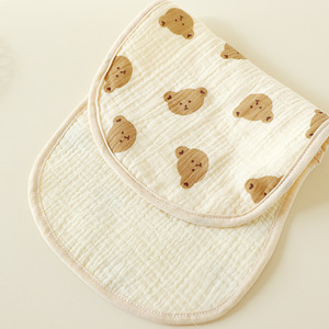 Desain lucu beruang lembut desain 6 lapisan 100% katun Crepe kain kasa penyerap bernapas kain sendawa handuk untuk bayi - Product Image 4