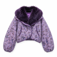 Blouson court matelassé pour femme Boying, chaud et épais, avec capuche amovible en fausse fourrure, respirant, hiver, OEM ODM, vente en gros