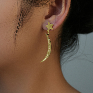 Orecchini pendenti in acciaio inossidabile placcato oro 18K da donna <span class=keywords><strong>Moonstar</strong></span> ciondolo a catena lunga con frangia delicata - Product Image 6