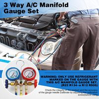 Manomètre numérique 3 voies pour réfrigérants R134A, R12, R22 et R502, avec tuyau de 1,5 m, pour diagnostic de climatisation HVAC