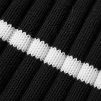 Haut en tricot pour femme avec logo personnalisé, manches longues, épaules dénudées, rayé, mode hiver, mélange viscose et polyester, usine OEM & ODM
