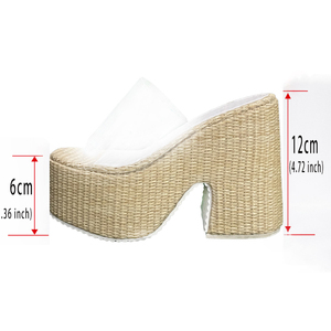 2025 Ultra-High Waterproof PVC Platform Wedge <b>Heel</b> Sandals for Women Breathable Spring/ Autumn High <b>Heels</b> Comfort Cushioning - Product Image 4