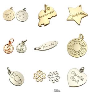 Fashion Design Engraved logo <strong>Custom</strong> <strong>Jewelry</strong> Tags Charms for Bracelet / Necklace - Product Image 2