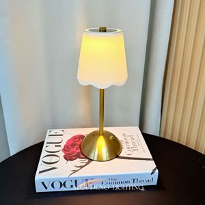 New fabric metal <b>table</b> lamp with rechargeable touch <b>LED</b> design, decorative ambient lighting, <b>bedside</b> creative night light, - Product Image 1