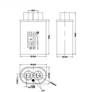 BiCai H.V. Condensateur 2100V 0.91uF CH85-21091 Pièce pour four à micro-ondes - Product Image 3