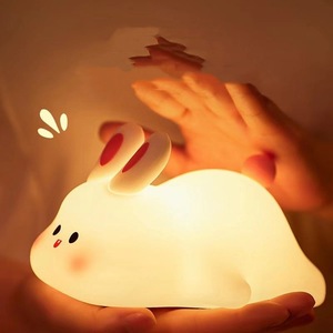 LUYI Lámpara Nocturna de Conejo, Lámpara de Noche de Silicona con Forma de Conejo para Niños, Bebés, Habitación Infantil, Decoración de Dormitorio - Product Image 1