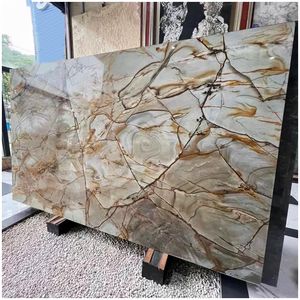 לוח קוורציט רומא כחול טבעי יוקרתי עם ורידים קריסטליים ללובי של מלון יוקרה ולמשטח שולחן למטבח - Product Image 6