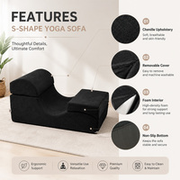 Canapé-lit de yoga ergonomique moderne et incurvé avec housse lavable, chaise Tantra pour adultes, étirement et relaxation, vente en gros directe usine