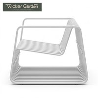 Ensemble de canapés modernes d'extérieur en aluminium à lattes, mobilier de salon sculptural pour hôtels, complexes hôteliers et villas (vente en gros)