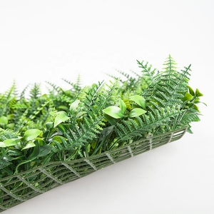 ZC tanaman hijau buatan, daun rumput imitasi untuk acara ulang tahun Dinding daun dinding