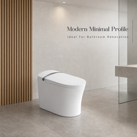 WC intelligent en céramique de luxe moderne, à poser au sol, avec siphon en S/P, chasse automatique, double chasse, siège chauffant et télécommande